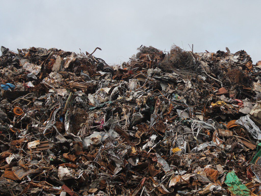 A landfill full of electronic waste